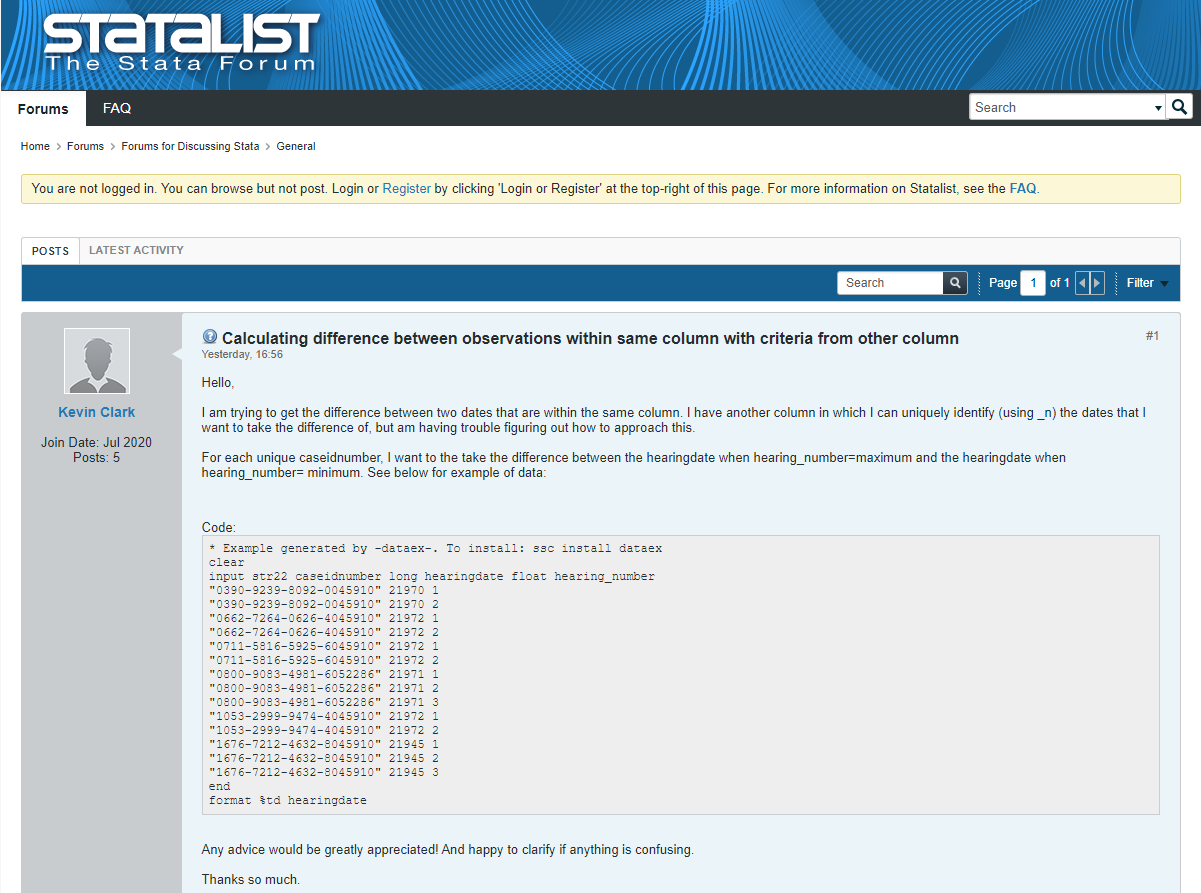 Ejemplo de hilo en Statalist